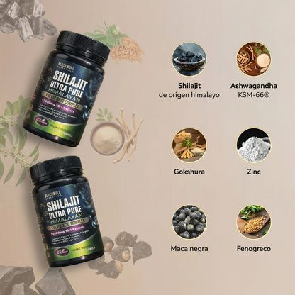 Cápsulas de Shilajit 100% Puro del Himalaya 92 Minerales