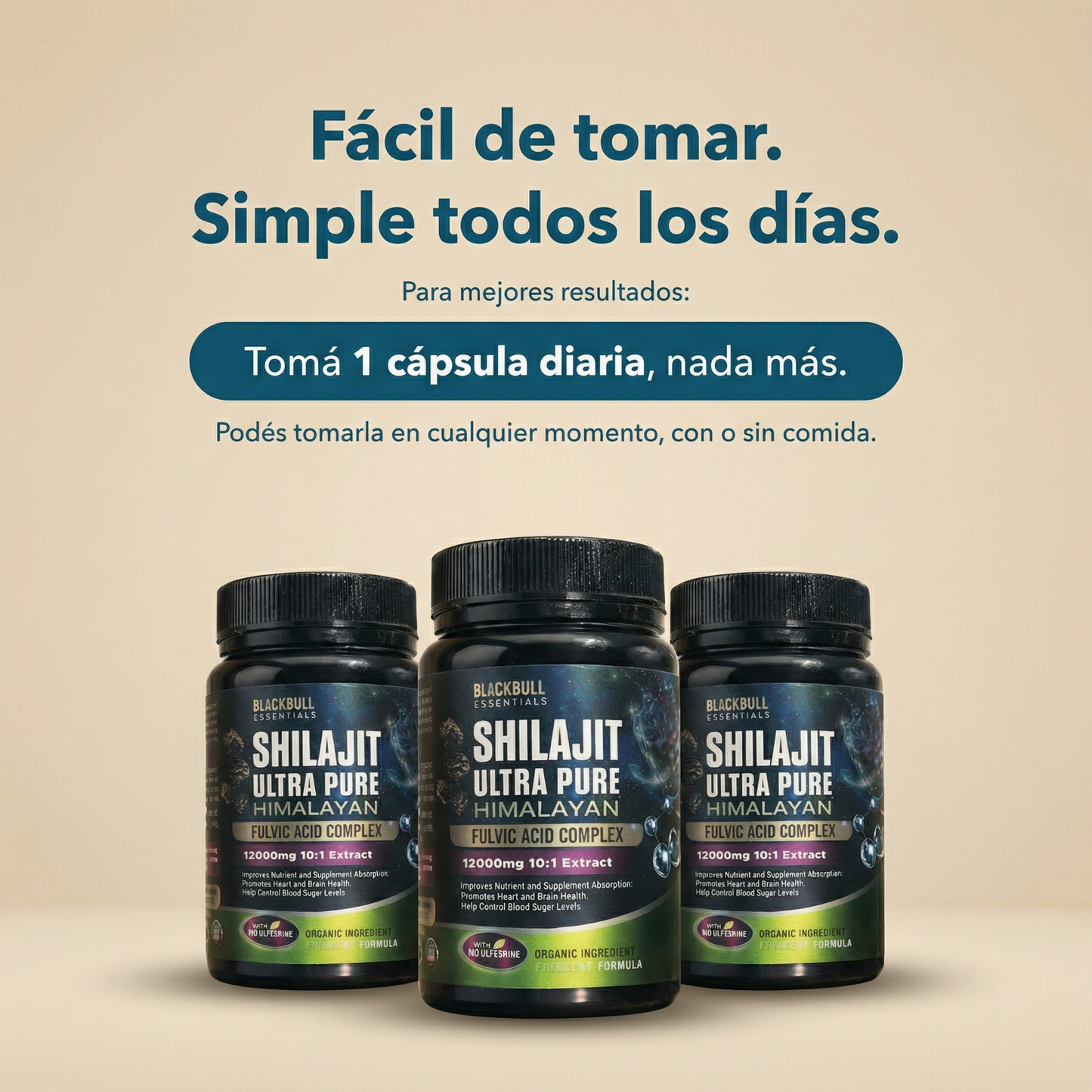Cápsulas de Shilajit 100% Puro del Himalaya 92 Minerales